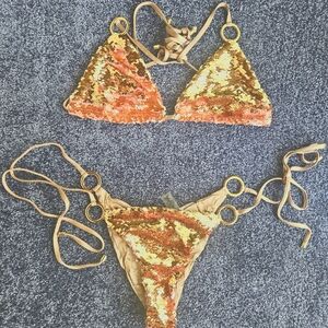 Beach Bunny Pink/Gold Bikini